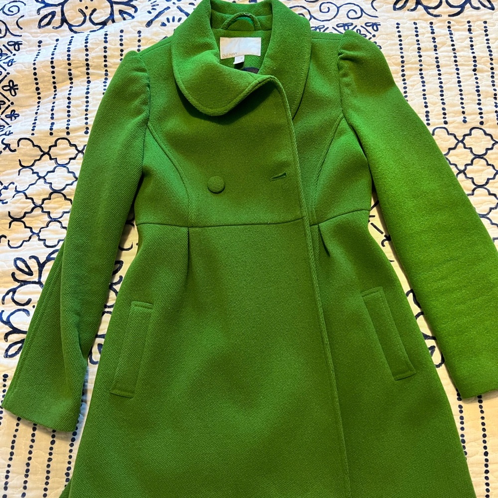 Green Pleated Pea Coat from Old Navy